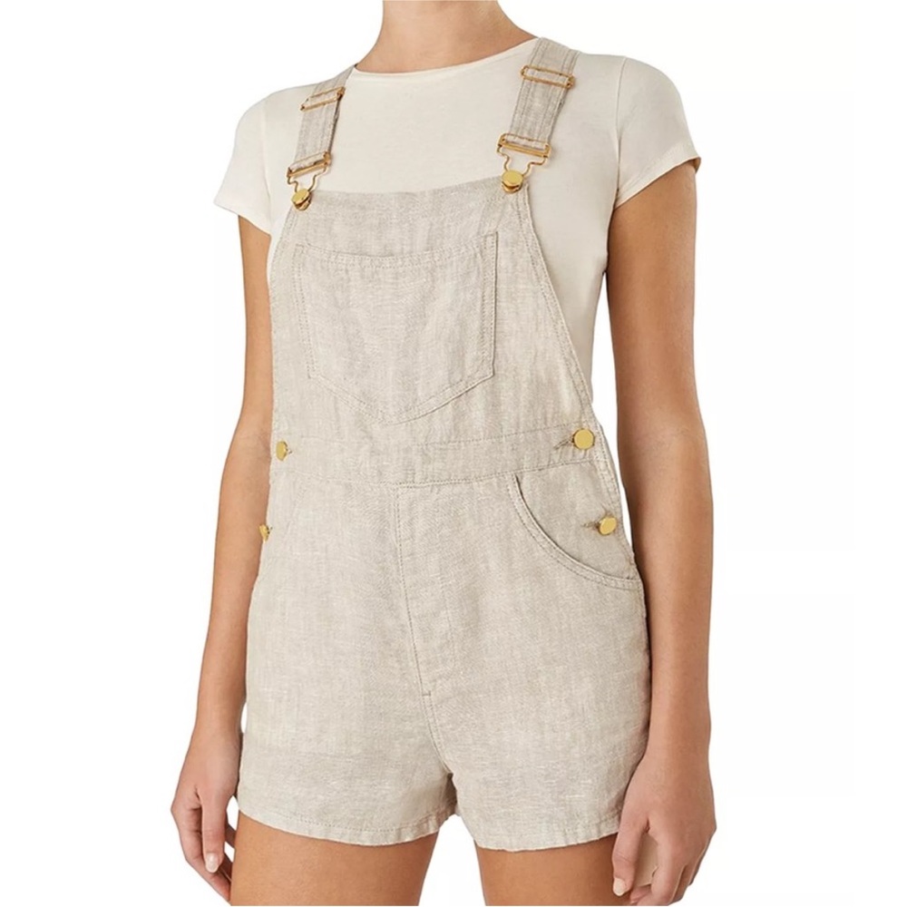 WeWoreWhat Linen Short Overalls